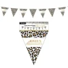 Guirlande de 9 fanions "Joyeux Anniversaire" - 6 m - Collection Léopard