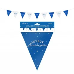 Guirlande de 9 fanions "Joyeux Anniversaire" - 6 m - Couleur au choix