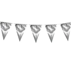 Guirlande de Fanions Métalliques - Argent - 10 M