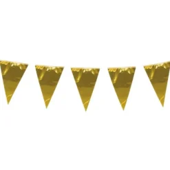Guirlande de Fanions Métalliques - Or - 10 M