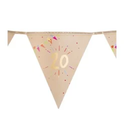 Guirlande de 10 fanions multicolores avec dorure pour anniversaire - 3 m - Âge au choix