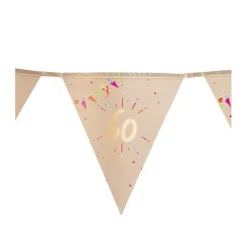Guirlande de 10 fanions multicolores avec dorure pour anniversaire - 3 m - Âge au choix