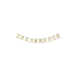 Guirlande de Fanions Retraite Party - Beige, Or & Feuilles d'Olivier - 2,80 m