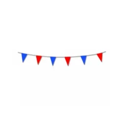 Guirlande de 15 fanions - Rouge et Bleu - 5 m