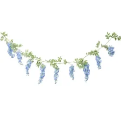 Guirlande de glycine tombante bleue avec feuillage - 180 cm