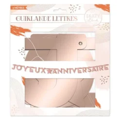 Guirlande de lettres "Joyeux Anniversaire" - 3 m - Collection Party Blush