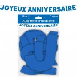 Guirlande de lettres "Joyeux Anniversaire" - 4 m - Couleur au choix