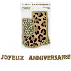 Guirlande de lettres - Joyeux Anniversaire - 4 m - Collection Animaux