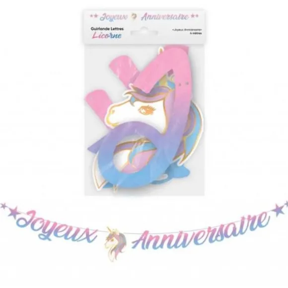 Guirlande de lettres - Joyeux Anniversaire - 4 m - Collection Licorne