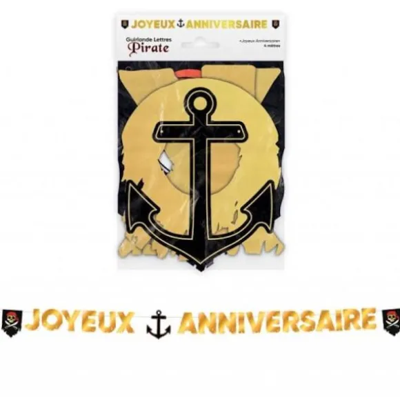 Guirlande de lettres - Joyeux Anniversaire - 4 m - Collection Pirate