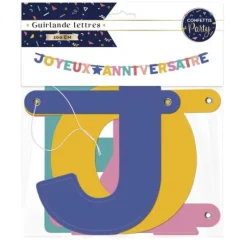 Guirlande de lettres - Joyeux Anniversaire - Collection Confettis