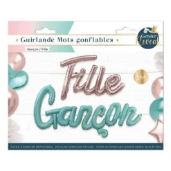 Guirlande de mots gonflables - Fille ou Garçon ? - Collection Gender Reveal