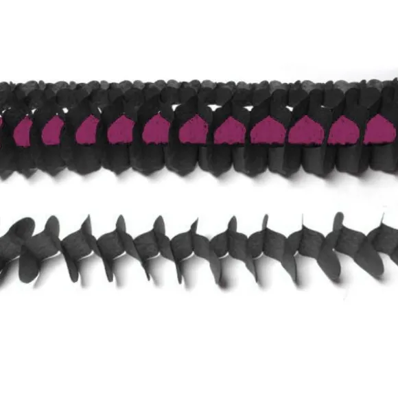 Guirlande en Papier "Zinnia Duo" - Noir / Fuchsia