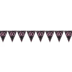 Guirlande Fanion - 60 Ans Rose