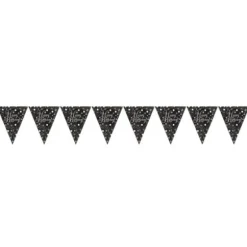 Guirlande fanion « Happy Birthday » noir - 4m