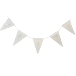 Guirlande fanions blanche communion velours 2m - Calice dorée