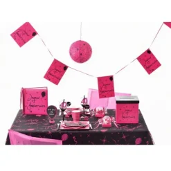 Guirlande Fanions "Joyeux Anniversaire" - Fuchsia