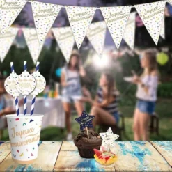 Guirlande à fanions - Joyeux Anniversaire - Collection Confettis