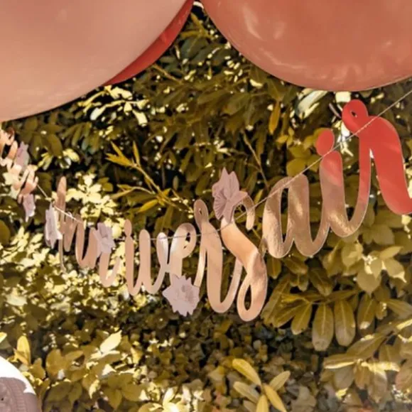 Guirlande Joyeux Anniversaire - Collection Boho Blush et Or