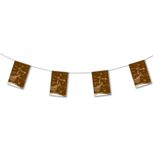 Guirlande papier Mariage Chocolat de 4 mètres avec 8 fanions 20x30 cm