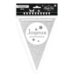 Guirlande Party Chic "Joyeux Anniversaire" - Argent