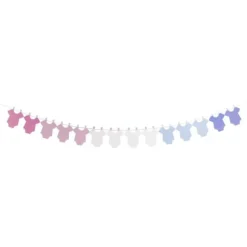 Guirlande Personnalisable Gender Reveal - Rose / Blanc / Bleu - 3 m x 23 cm