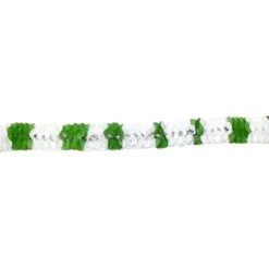 Guirlande Saint-Patrick en papier vert et blanc - 2,5 m
