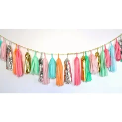 Guirlande 5 tassels  - bleu ciel