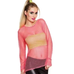Haut en Résille Rose - Taille Unique