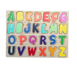 Jeu en bois - Puzzle avec lettres ou chiffres - 30 x 21 cm - Modèle Aléatoire