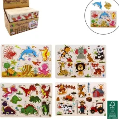 Jeu en bois - Puzzle de 6 à 7 pièces - 15 x 22,5 cm - Modèle Aléatoire