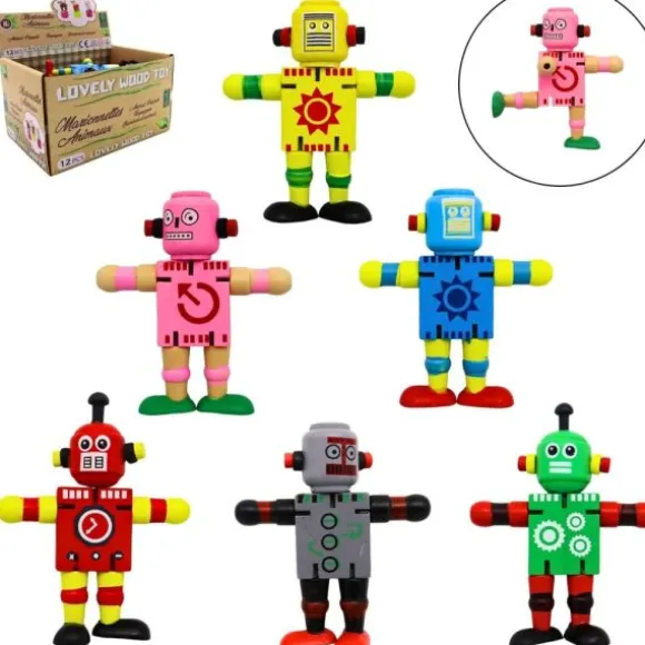 Jeu en bois - Robot articulé - 12 cm - Modèle Aléatoire