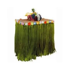 Jupe de table avec fleurs - 270 x 80 cm - Raphia Vert