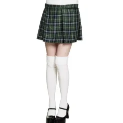 Jupe Ecossaise Verte pour Femme - Taille Unique