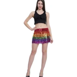 Jupe à sequins pour femme - Couleur au choix