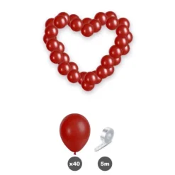 Kit arche à ballons en forme de cœur - 40 ballons - Saint-Valentin - Collection Chéri Chérie