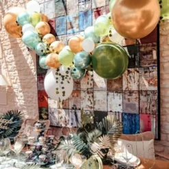 Kit arche 86 ballons et feuilles tropicales - Tropicool