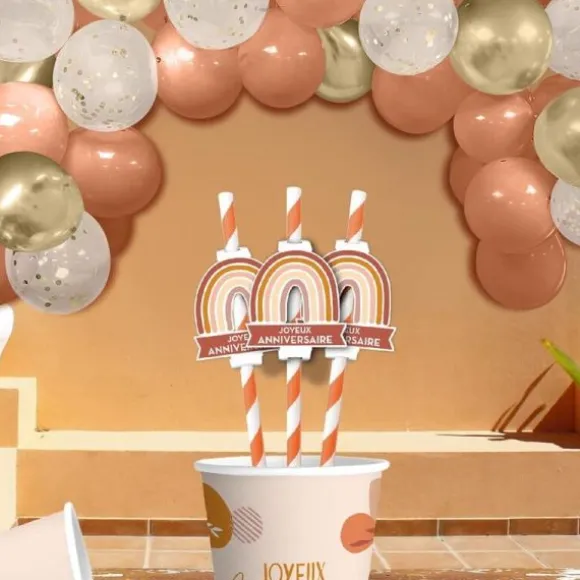 Kit Arche à Ballons - Joyeux Anniversaire - Collection Terracotta