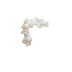 Kit Arche 72 Ballons - La Sublime Blancs Crème et Feuilles de Palme en papier ivoire