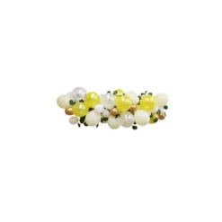 Kit Arche de 52 Ballons - L'Acidulé Citron Blanc et Or avec Guirlandes de Feuilles Vertes