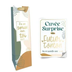 Kit Bouteille Annonce - Cuvée Surprise du Futur Tonton - Collection Annonce de Grossesse