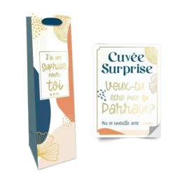 Kit Bouteille Annonce - Cuvée Surprise Veux-tu être mon parrain ? - Collection Annonce de Grossesse