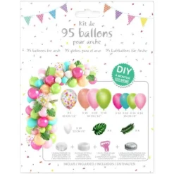 Kit de 95 ballons pour arche avec accessoires - Exotique