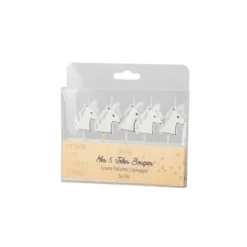 Kit de 5 Bougies sur pic de Licorne à paillettes dorées