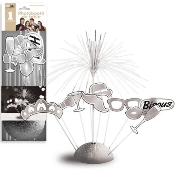 Kit Photobooth de table avec socle et 8 Accessoires - Couleur au choix