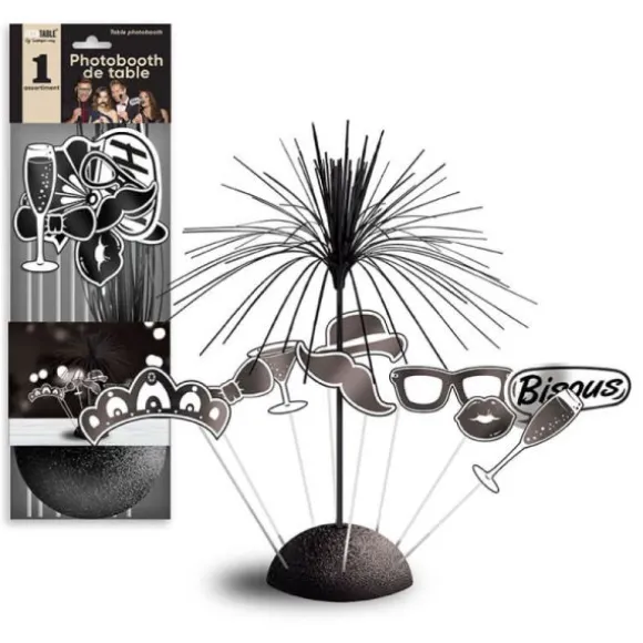 Kit Photobooth de table avec socle et 8 Accessoires - Couleur au choix