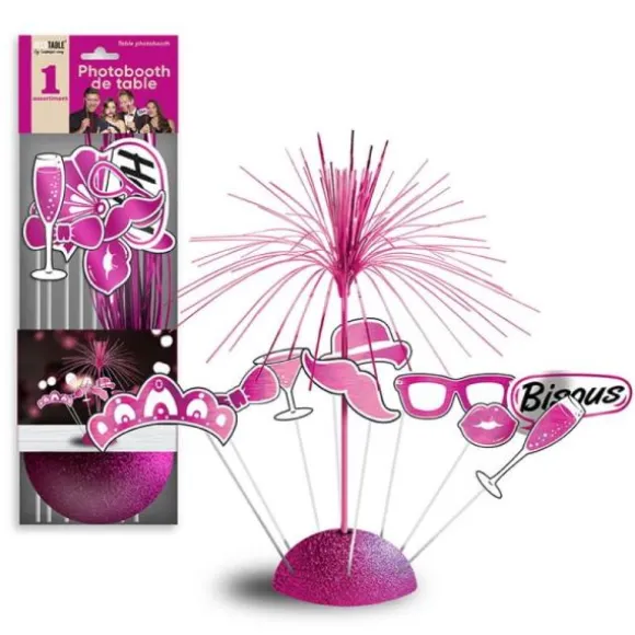Kit Photobooth de table avec socle et 8 Accessoires - Couleur au choix