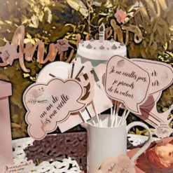 Kit photobooth 13 pièces - Collection Boho Blush et Or