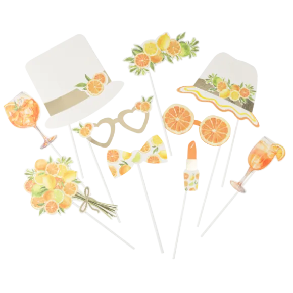 Kit Photobooth - 10 pièces - Collection Fizz Agrume