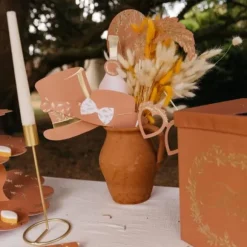 Kit Photobooth - 10 Pièces - Collection Jolis Brins - Terracotta et Or